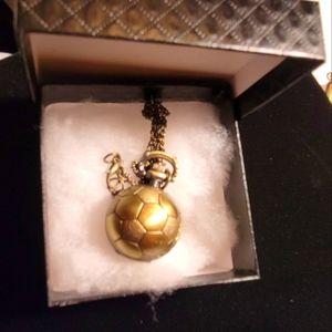 Small round pendant watch necklace